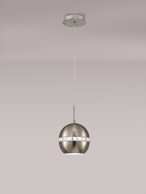 Andrea Satin Nickel Crystal Ceiling Lights Diyas Single Crystal Pendants Andrea Satin Nickel Crystal Ceiling Lights Diyas Single Crystal Pendants
